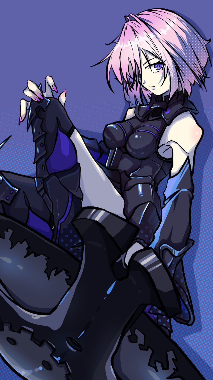 Fate/Grand Order、Fate系列、玛修·基列莱特 1名女孩 铠甲 铠甲靴 铠甲裙 露肩