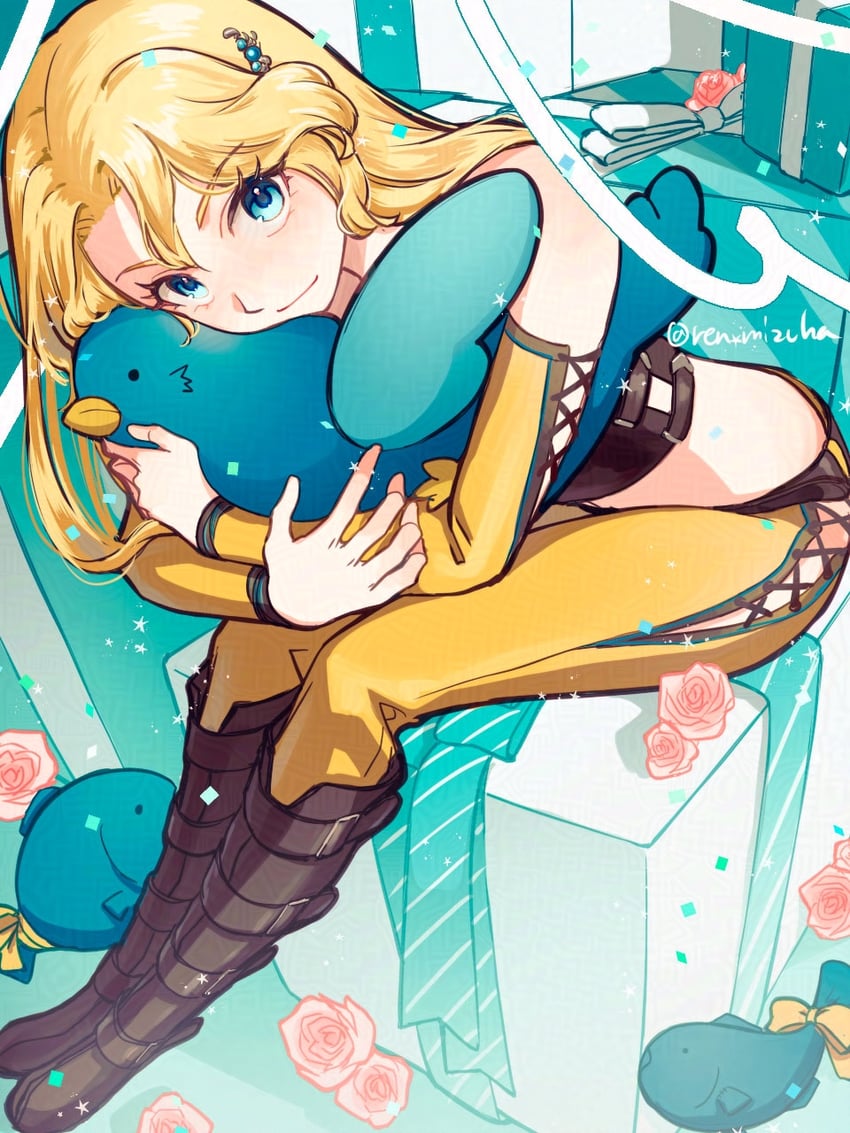最终幻想、最终幻想VI、莎莉丝·谢尔 1名女孩 bird-shaped pillow 金发 蓝眼 靴子
