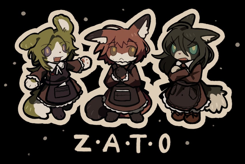 Z.A.T.O. // 我爱这世界的一切、艾莎·舒比娜、伊拉·格拉切夫斯卡娅 3人女子 动物 兽耳 长毛的动物 动物化