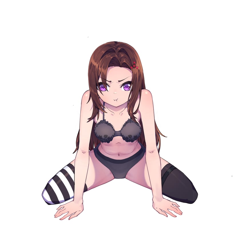 原创、薄暮 (WayAnfa) 1名女孩 露肩 胸罩 乳房 棕发