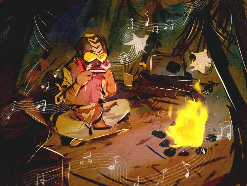 星际拓荒、feldspar (outer wilds) 1个其他角色 中性 营火 蒙脸 火