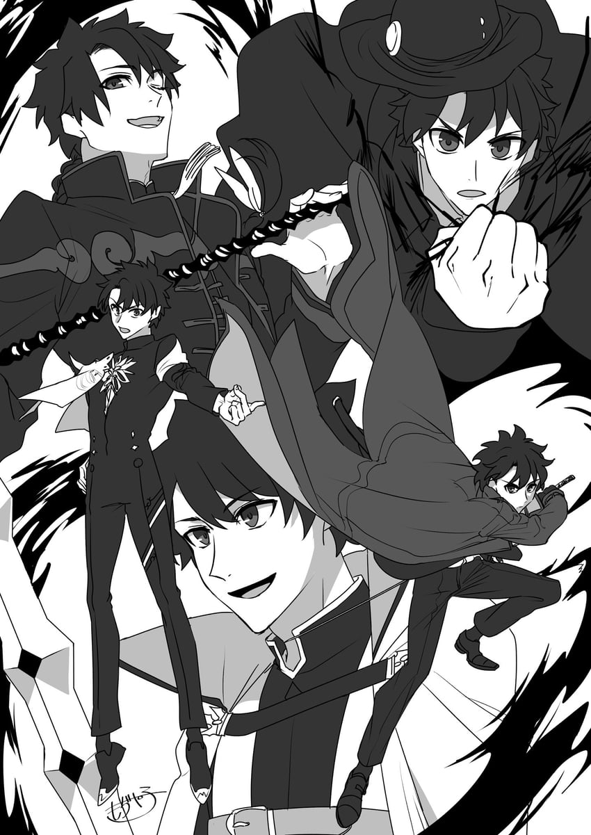 Fate/Grand Order、Fate系列、爱德蒙·唐泰斯 (Fate) 1名男孩 腰带 渔夫帽 斗篷 紧握的手