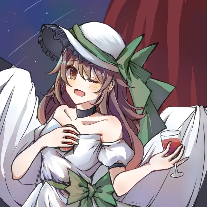 东方Project、灵乌路空 1名女孩 替换服装 露肩 鸟翼 黑色项圈