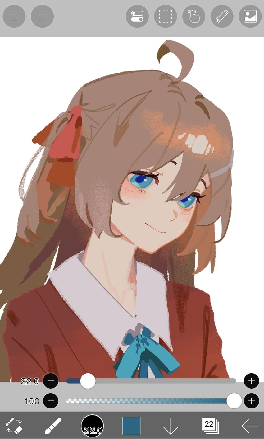 Vedal AI、Neuro-sama 1名女孩 呆毛 蓝眼 棕发 发饰