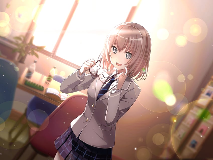 BanG Dream!、少女乐团派对！、大和麻弥 1名女孩 西装外套 绽放 蓝色领带 蓝裙子