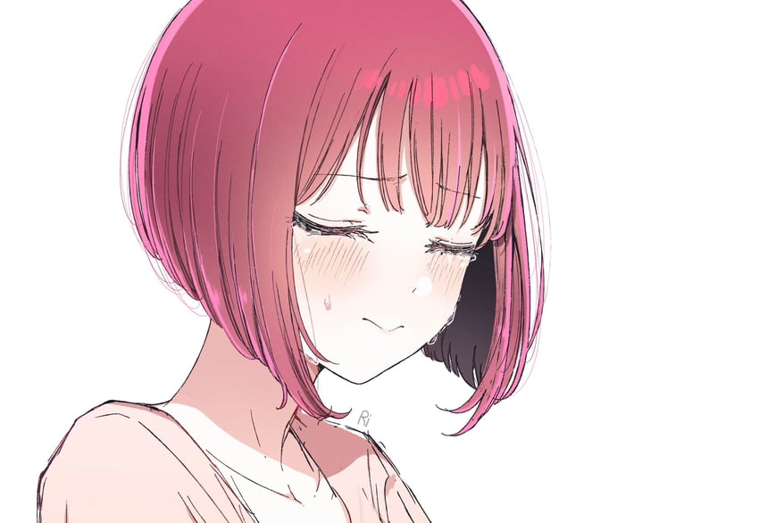 我推的孩子、有马加奈 1名女孩 脸红 闭眼 闭嘴 锁骨