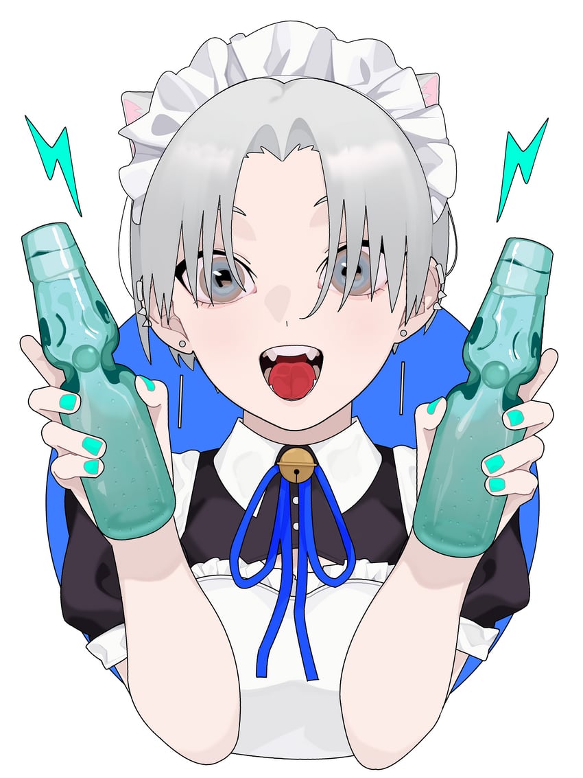 原创 1名女孩 :D 兽耳 围裙 铃铛