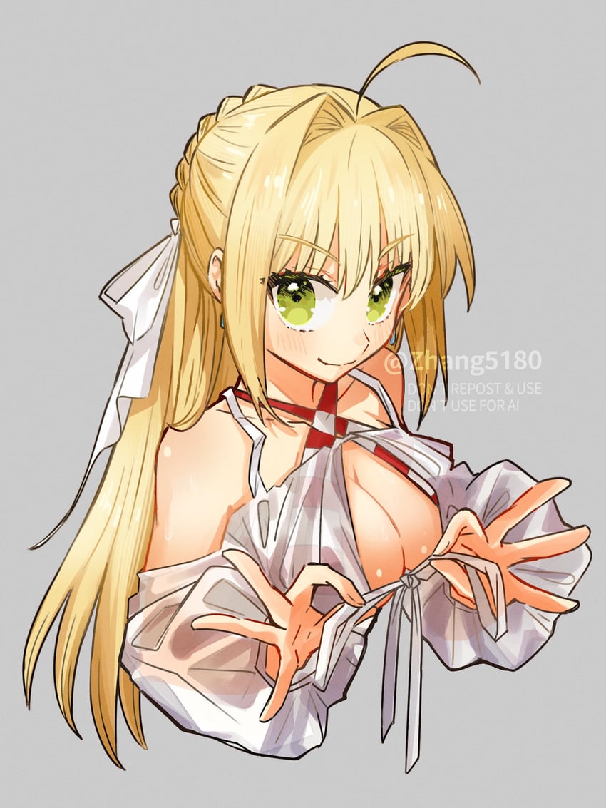 Fate/Grand Order、Fate系列、尼禄·克劳狄乌斯 (Fate) 1名女孩 呆毛 露肩 比基尼 金发