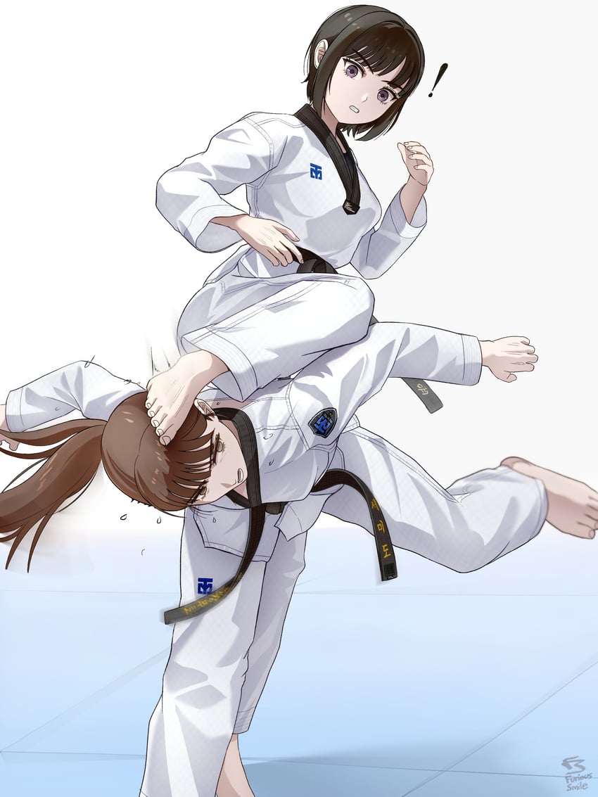 原创 赤脚 道服 脚 高踢腿 踢