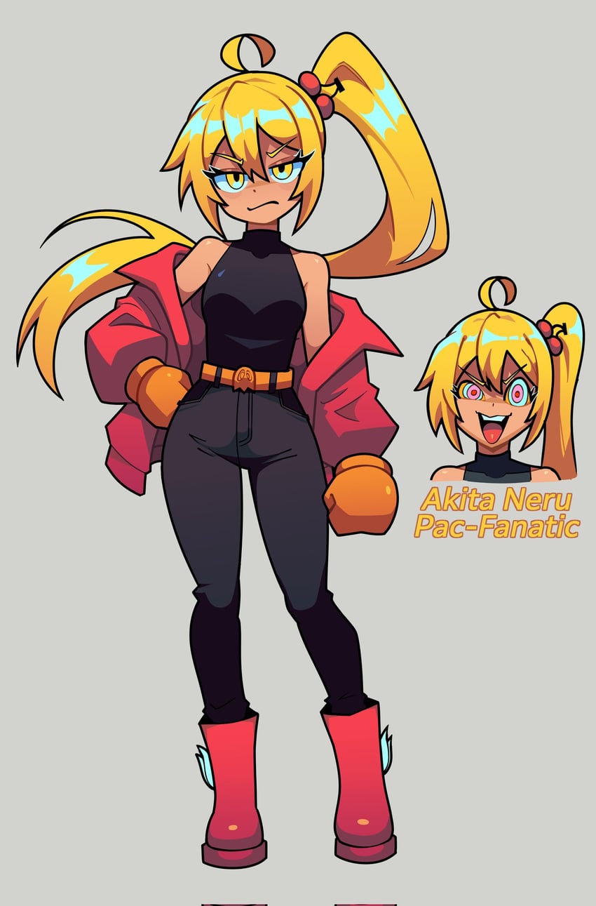 pac-fanatic (utau)、UTAU、亚北音留 1名女孩 呆毛 替换服装 露肩 腰带