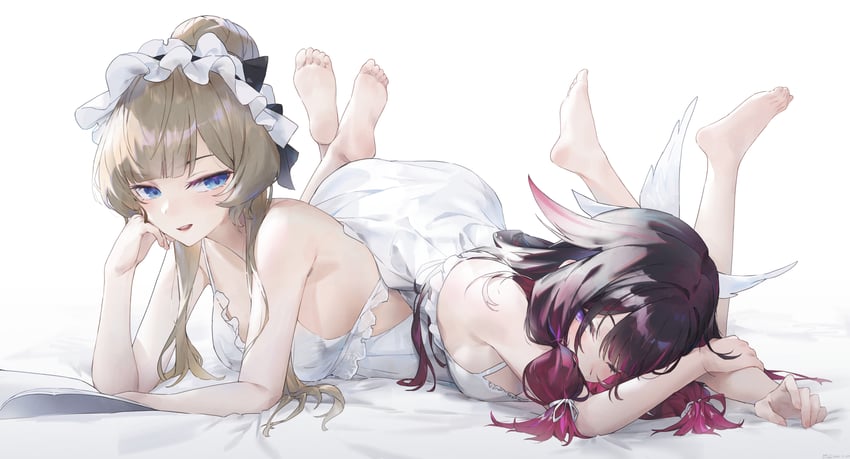 原神、哥伦比娅 (原神)、木偶 (原神) 2名女孩 替换服装 作画错误 屁股 露肩