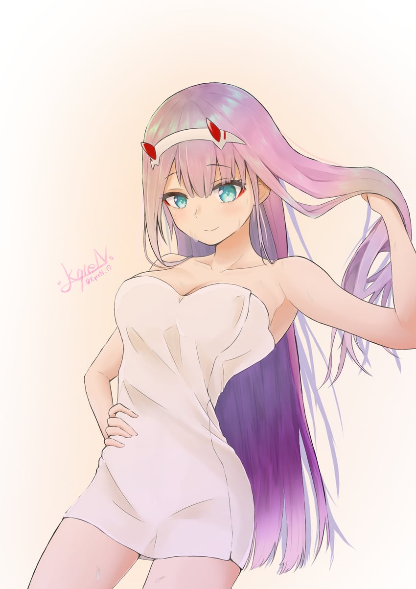 Darling in the Franxx、02 (Darling in the Franxx) 1名女孩 水色瞳 乳房 闭嘴 锁骨