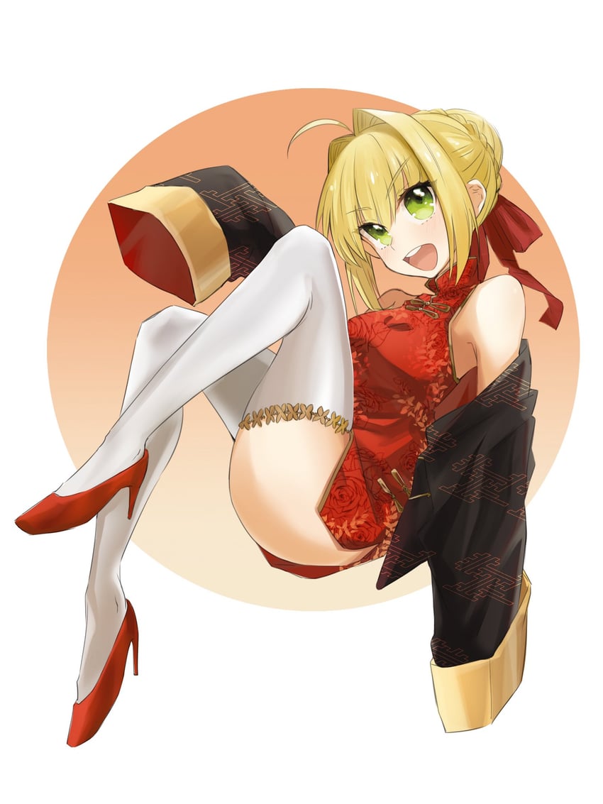 Fate系列、尼禄·克劳狄乌斯 (Fate) 1名女孩 :D 呆毛 露肩 金发