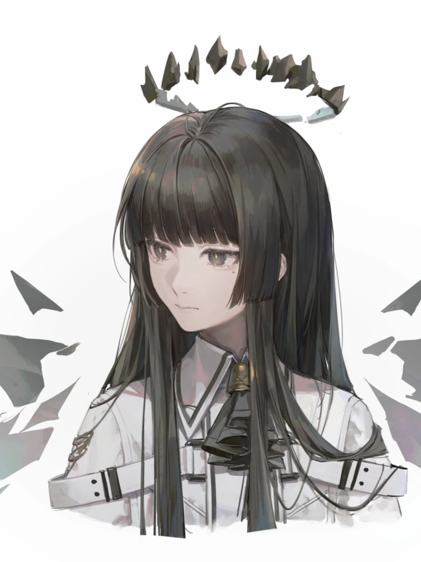 明日方舟、塑心 (明日方舟) 1名女孩 阿斯科特领巾 黑色细领带 黑瞳 黑发