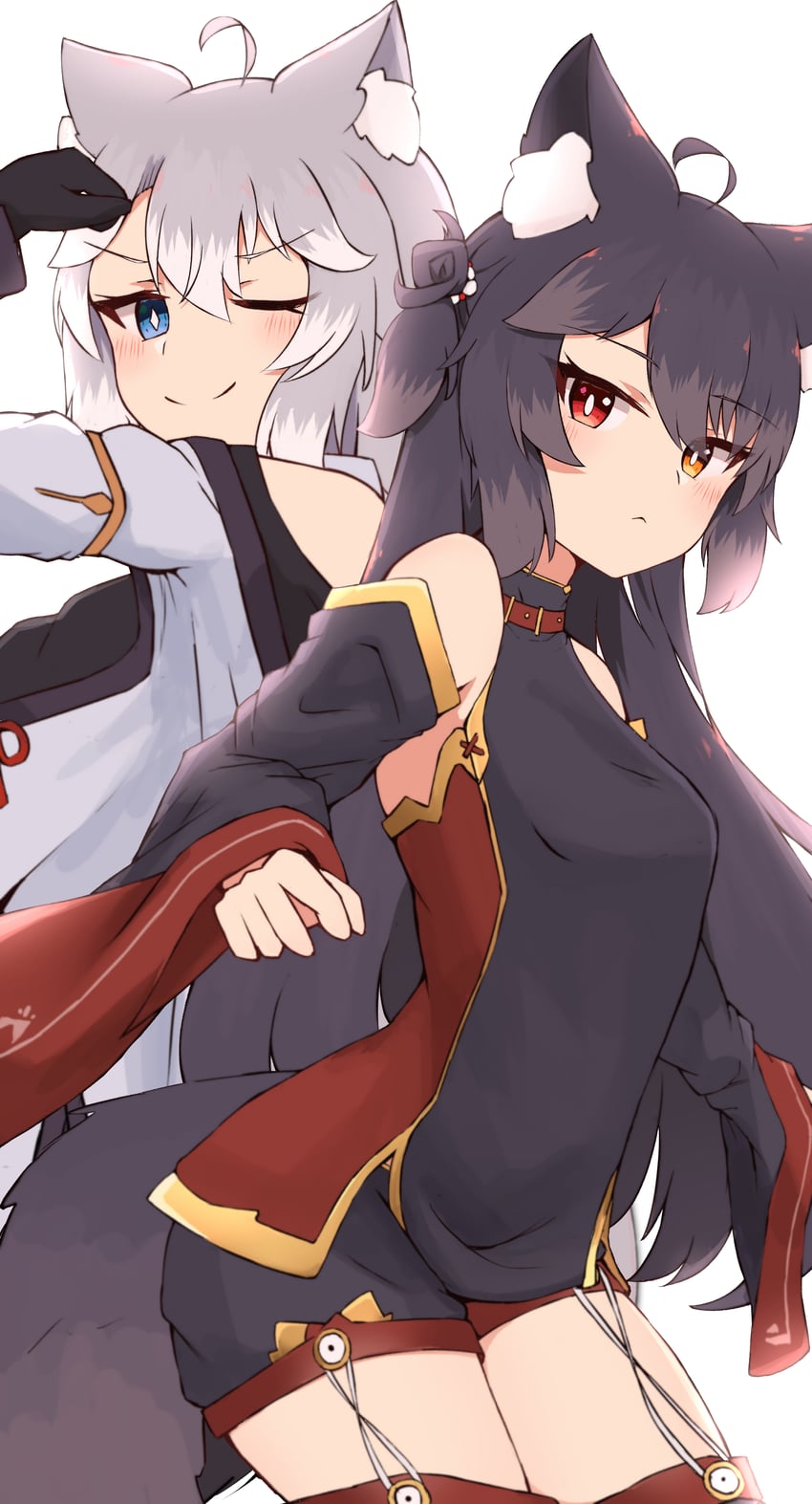 原创 2名女孩 ;) 呆毛 兽耳毛 兽耳