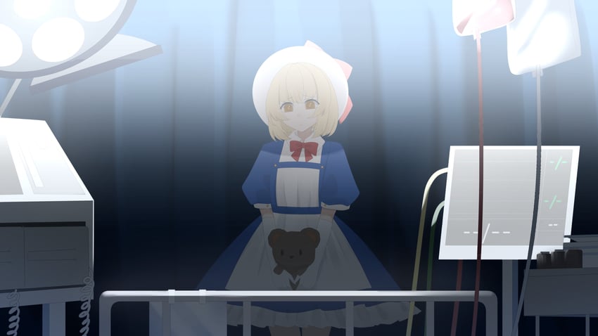 东方Project、东方Project (PC-98)、卡娜·安娜贝拉尔 1名女孩 围裙 床 金发 血