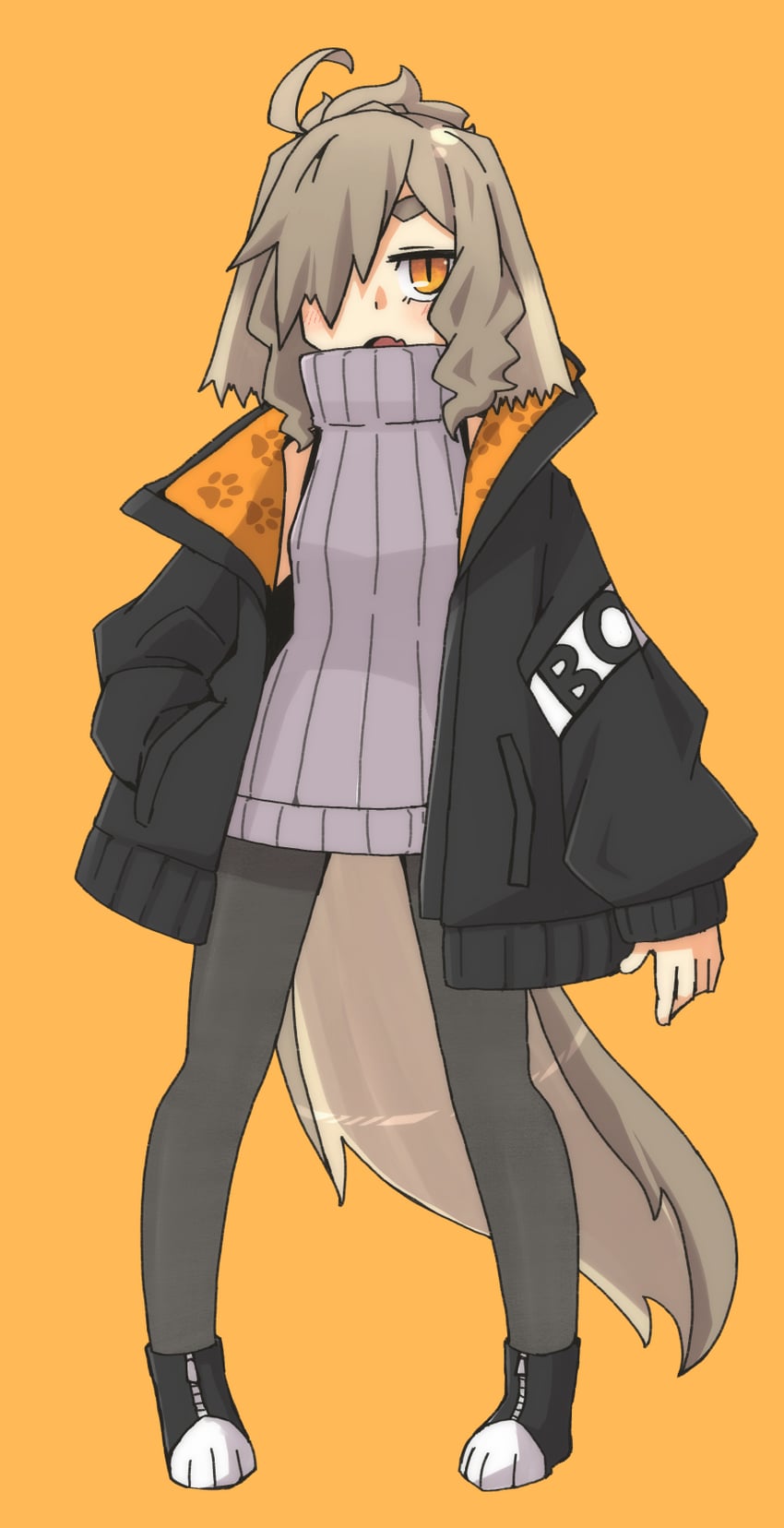 原创 1名女孩 不同发型 黑色夹克 乳房 棕发