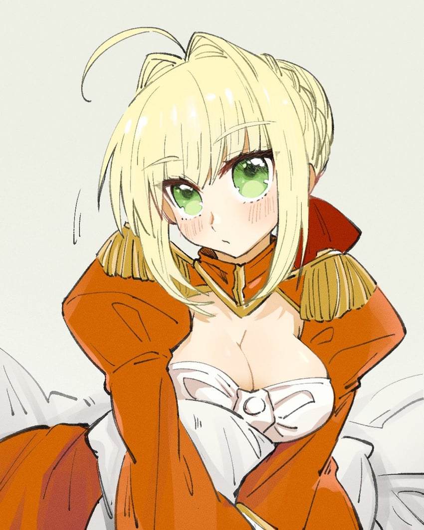 Fate系列、尼禄·克劳狄乌斯 (Fate)、尼禄·克劳狄乌斯 (Fate/Extra) 1名女孩 呆毛 金发 脸红 辫子
