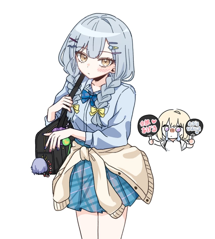 BanG Dream!、Bang Dream! It's MyGO!!!!!、三角初华 2名女孩 包 黑包 金发 蓝发