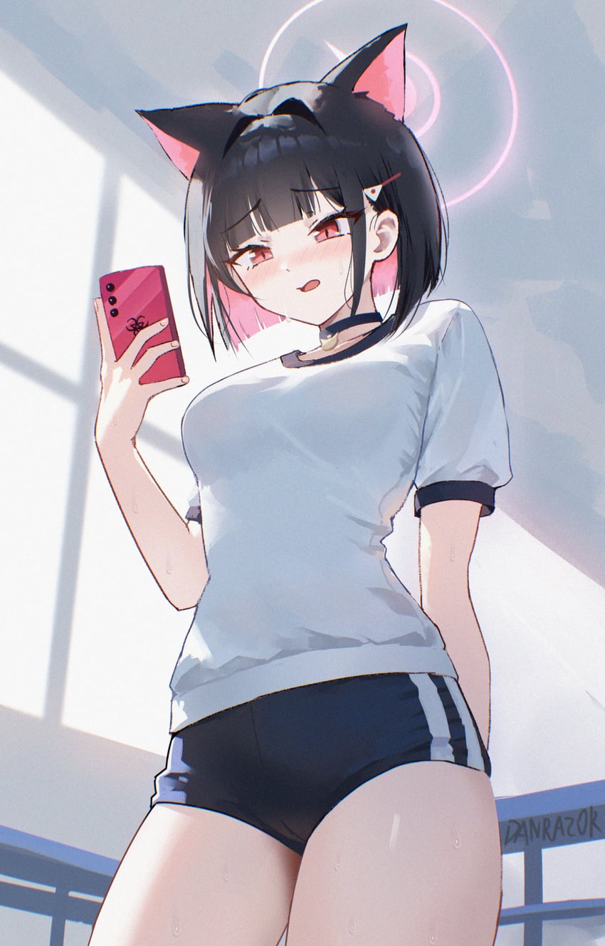 蔚蓝档案、杏山和纱 (碧蓝档案) 1名女孩 替换服装 兽耳 作者名 黑色项圈