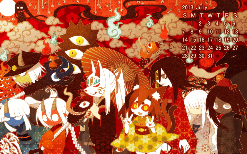 海底囚人、gokuen (funamusea)、hofuru (funamusea) 2013年 替换服装 兽耳 鸟 黑发