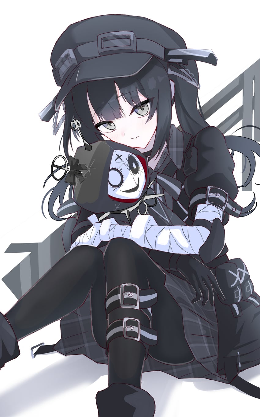 魔法少女的小镇审判、黑部奈乃花、惨状 (魔法少女的魔女审判) 1名女孩 包扎的手臂 绷带 黑色靴子 黑色项圈