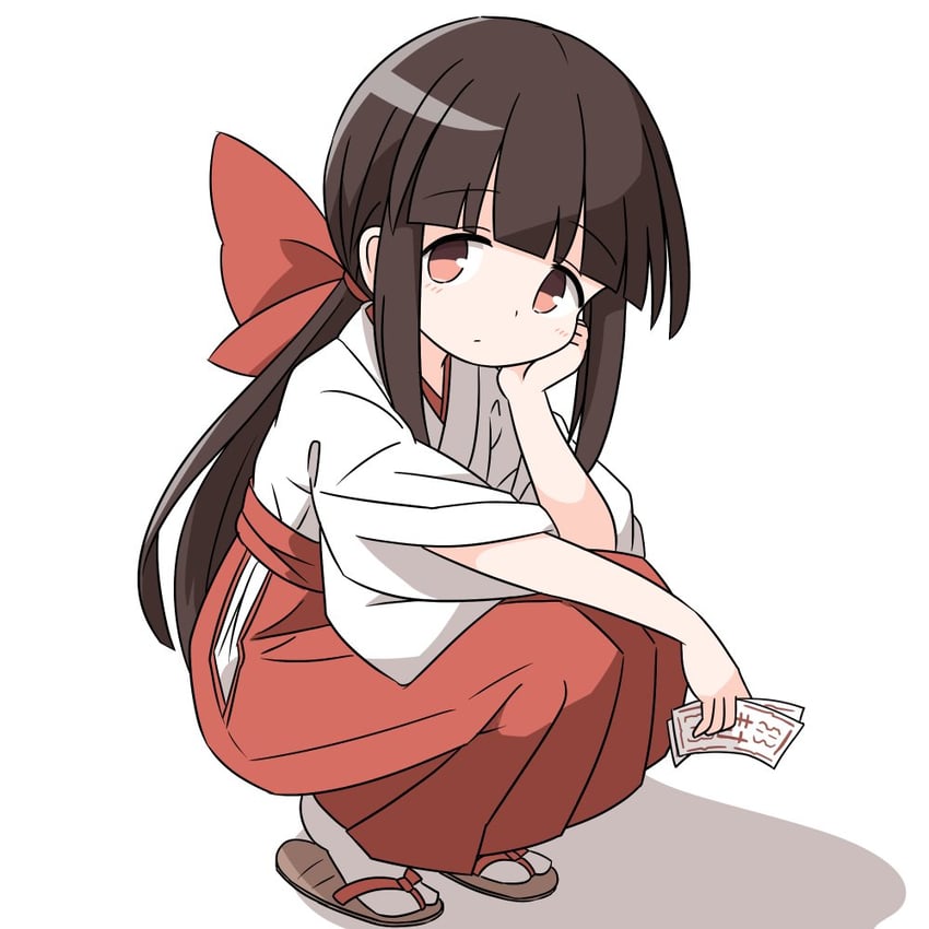 原创、真白萤 (赤渔群) 1名女孩 蝴蝶结 棕眼睛 棕发 发带蝴蝶结