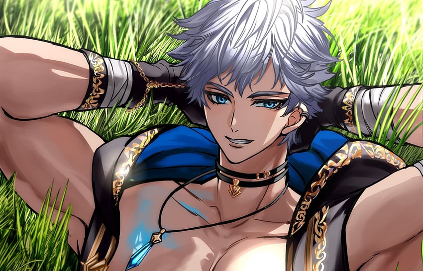 原创、kai (jae) 1名男孩 腋下 双手抱头 黑色项圈 黑色夹克