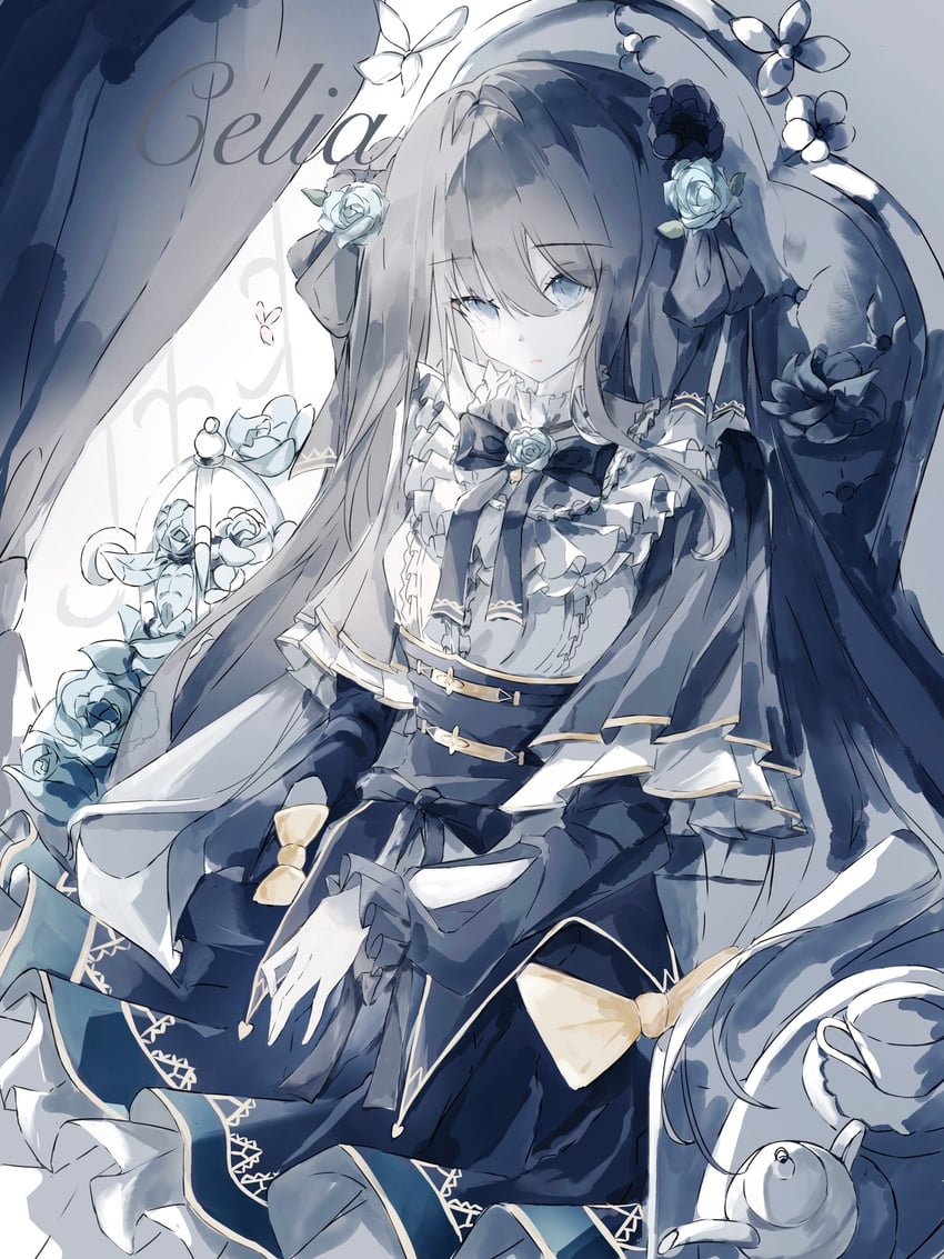 韵律源点 Arcaea、对立 (Arcaea)、对立 (Grievous Lady) (Arcaea) 1名女孩 阿斯科特领巾 黑色蝴蝶结 黑色蝶形领结 黑色小披肩