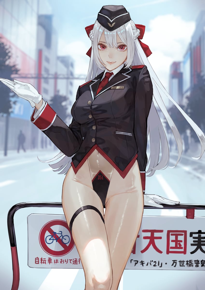 原创 1名女孩 建筑物 城市 员工制服 手套
