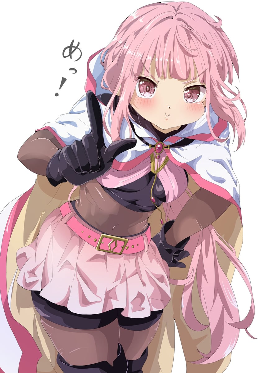 魔法纪录 魔法少女小圆外传、魔法少女小圆、环彩羽 1名女孩 腰带 脸红 斗篷 及肘手套