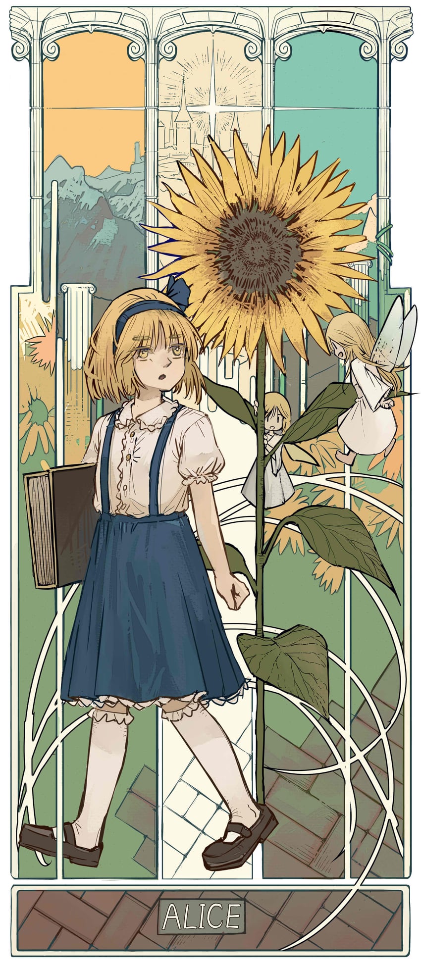 东方Project、东方Project (PC-98)、爱丽丝·玛格特罗依德 3人女子 黑鞋 金发 蓝色发带 书