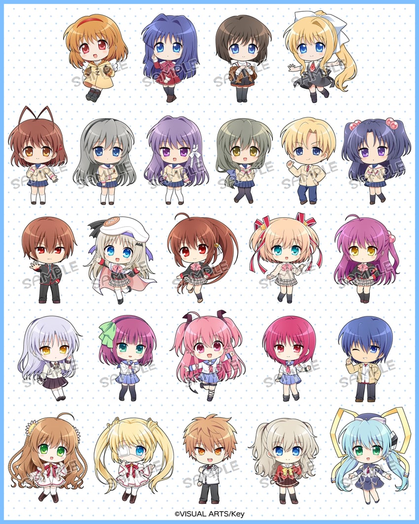 AIR (视觉小说)、Angel Beats!、夏洛特 (动画) 3个男孩 6个以上女孩 :D 呆毛 菱格纹衣服