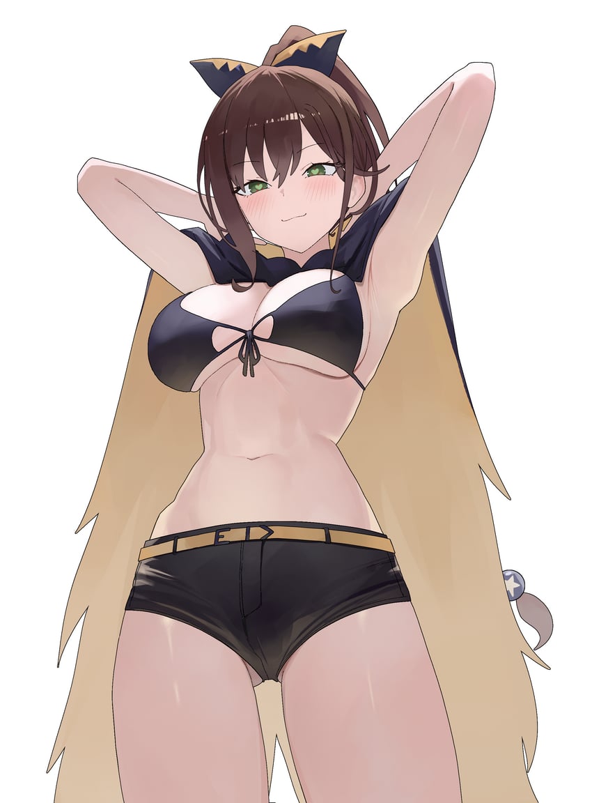 Re:从零开始的异世界生活、夏拉 (从零开始的异世界生活) 1名女孩 猫脸笑 腋下 双手抱头 举起双手