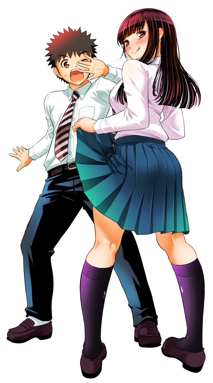 不良JK葛之花酱、早乙女穗高、高江霞 1名男孩 1名女孩 :q 水蓝色裙子 屁股