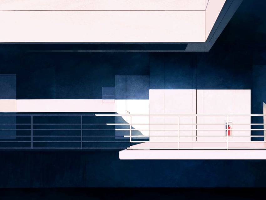原创 建筑 灭火器 走廊 铁栏杆 无人类