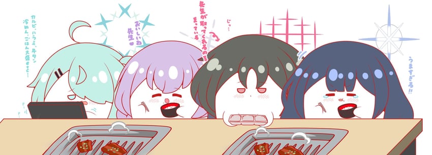 蔚蓝档案、亚津子 (蔚蓝档案)、日和 (蔚蓝档案) :D 微笑 呆毛 阿里乌斯分队 (碧蓝档案) 黑发