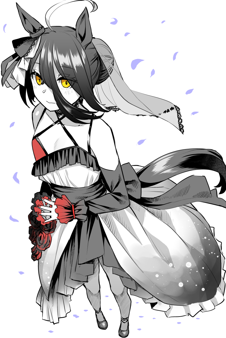 赛马娘、曼城茶座 (Mysterious Rose) (赛马娘)、曼城茶座 (赛马娘) 1名女孩 兽耳 乳房 项圈 乳沟