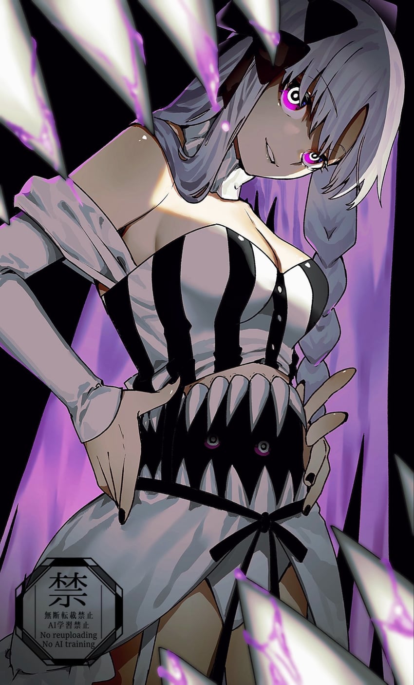 Fate/strange Fake、Fate系列、弗兰切斯卡·普雷拉蒂 (Fate) 1名女孩 露肩 黑色蝴蝶结 蝴蝶结 辫子