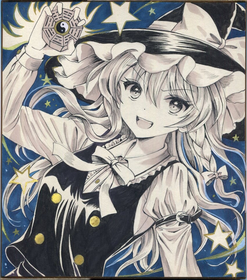 东方Project、雾雨魔理沙 1名女孩 :D 蓝眼 蝴蝶结 辫子