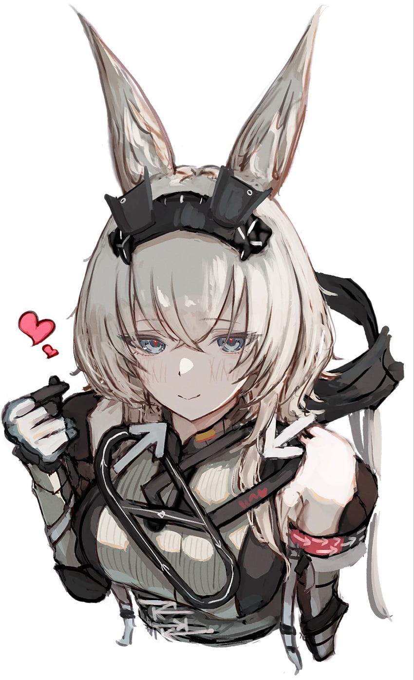明日方舟、明日方舟：终末地、艾维娜 (明日方舟) 1名女孩 兽耳 蓝眼 躯干截断 双分刘海