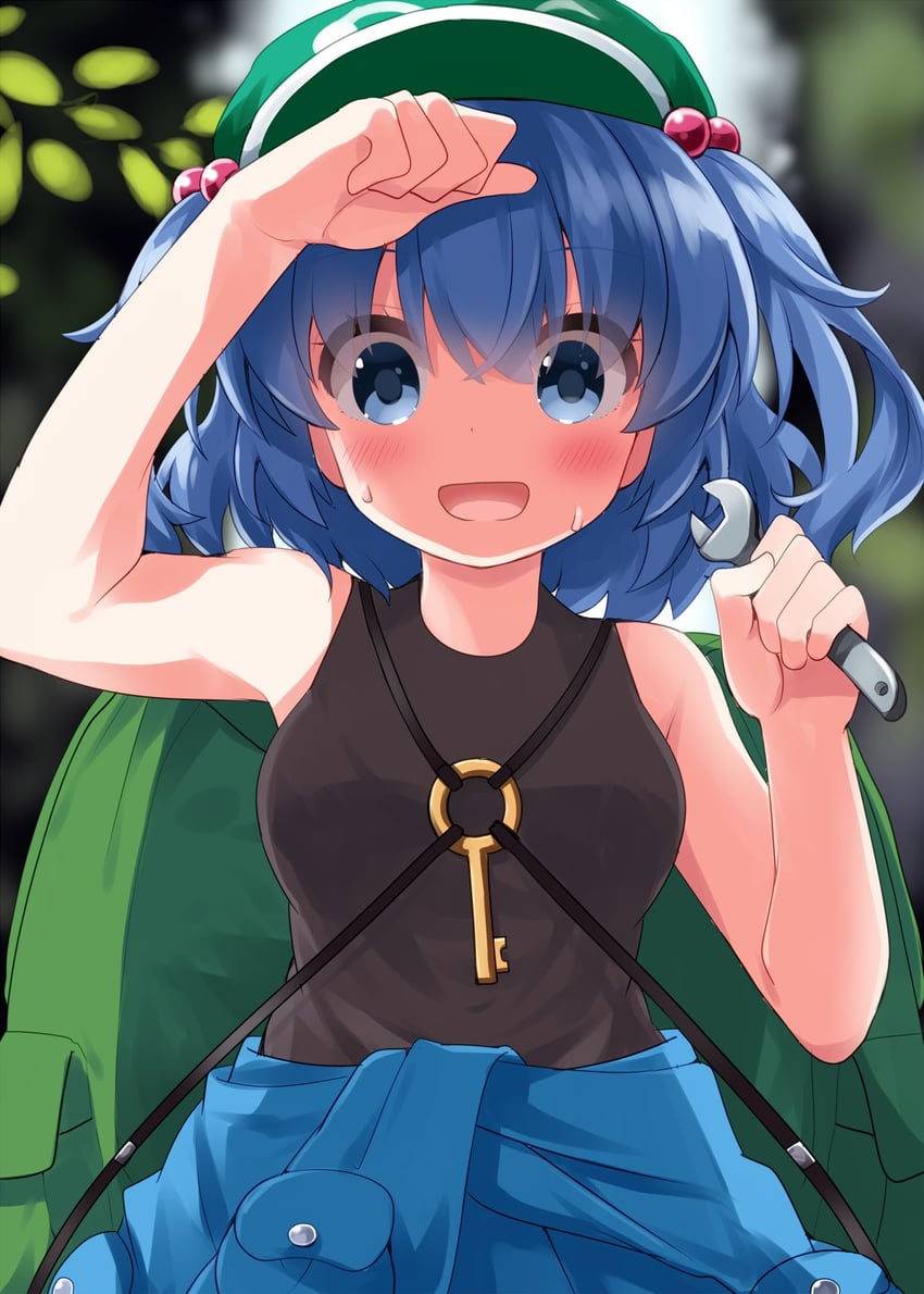 东方Project、河城荷取 1名女孩 :D 背包 包 黑衬衫