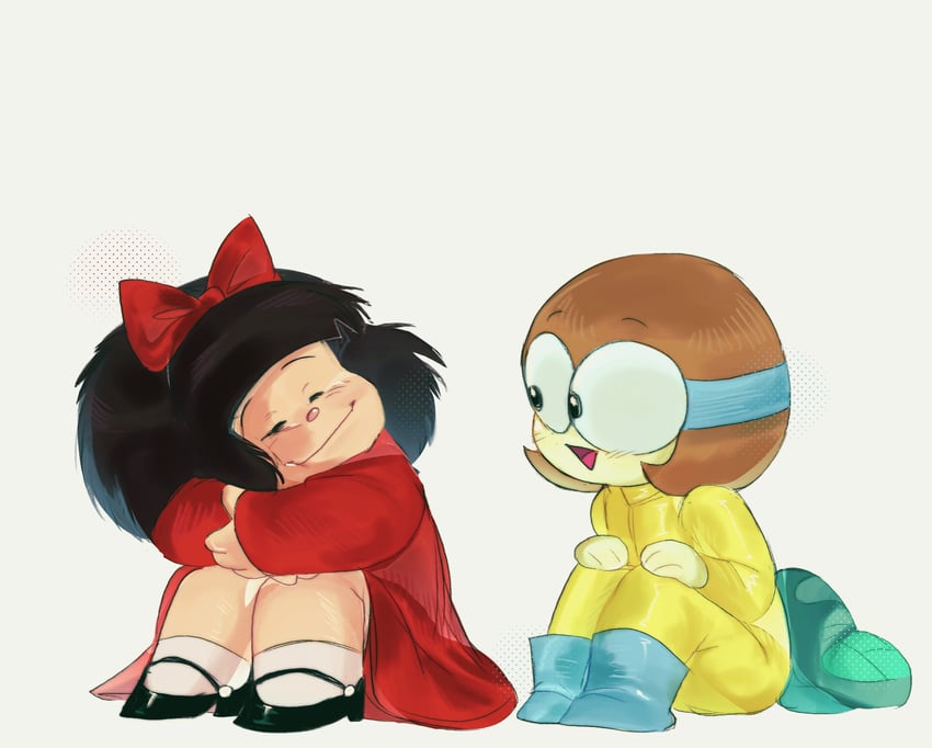 mafalda (series)、OK K.O.! 英雄学院、dendy (ok k.o.!) 2名女孩 :D 黑发 脸红 紧身连体衣