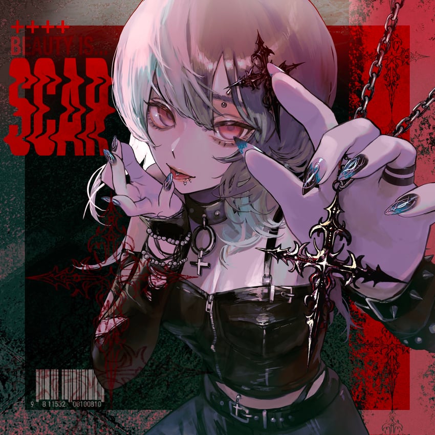 原创 1名女孩 条形码 腰带 腰带扣 黑色皮带