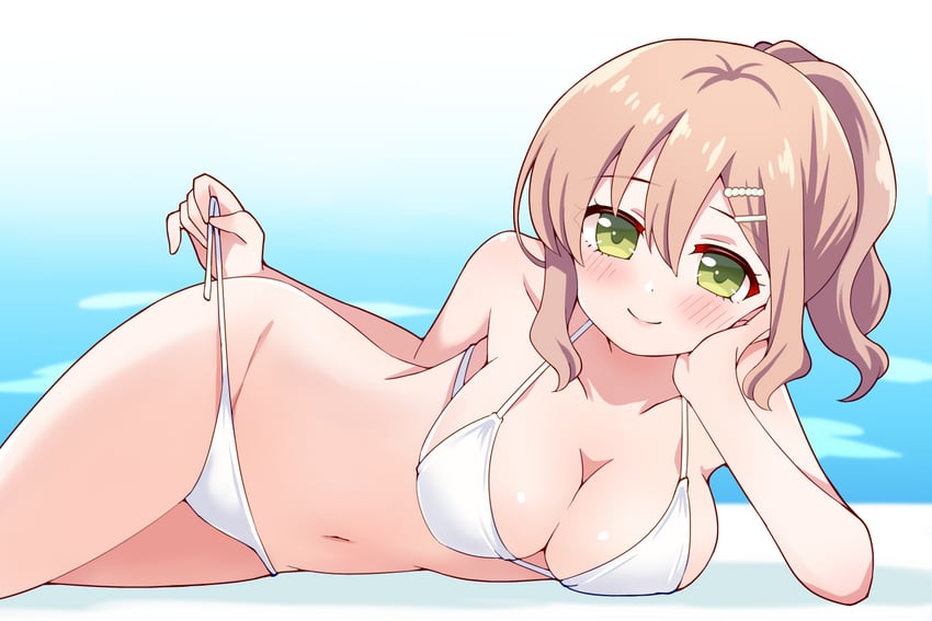 Slow Start、户仓永子 1名女孩 比基尼 脸红 乳房 棕发