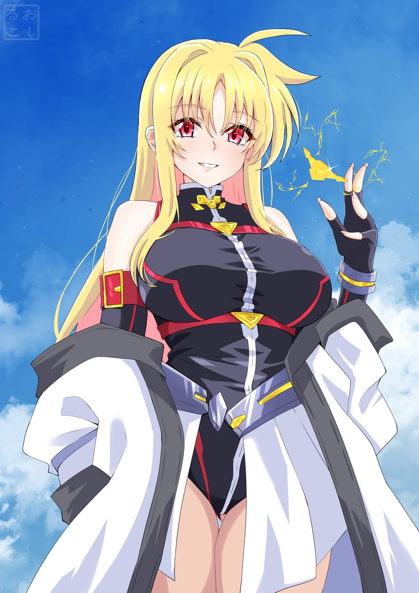 魔法少女奈叶、魔法少女奈叶StrikerS、巴尔迪修 (魔法少女奈叶) 1名女孩 呆毛 替换服装 手臂带 大腿间可见臀部