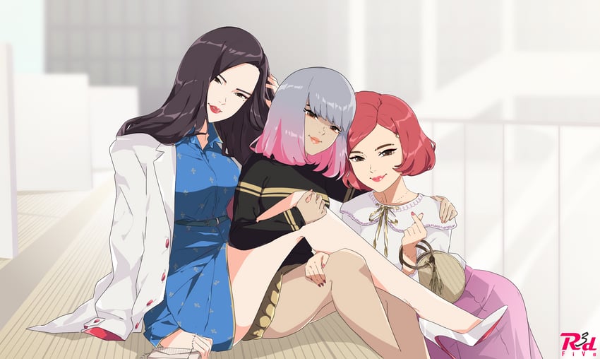 原创、kyung-hu (r3dfive)、sun hee (r3dfive) 3人女子 作者标志 作者名 包 裸腿