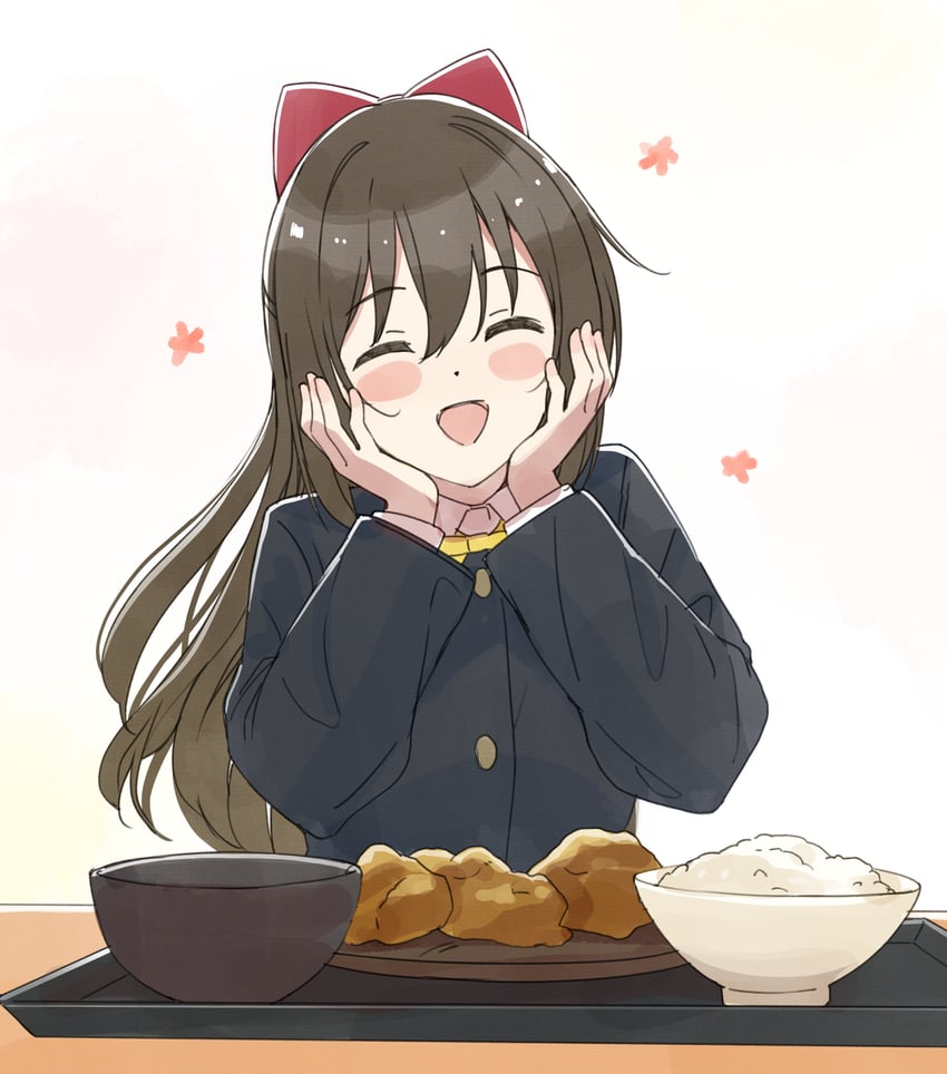 Love Live!、Love Live! 虹咲学园学园偶像同好会、樱坂雫 1名女孩 黑色夹克 碗 棕发 闭眼