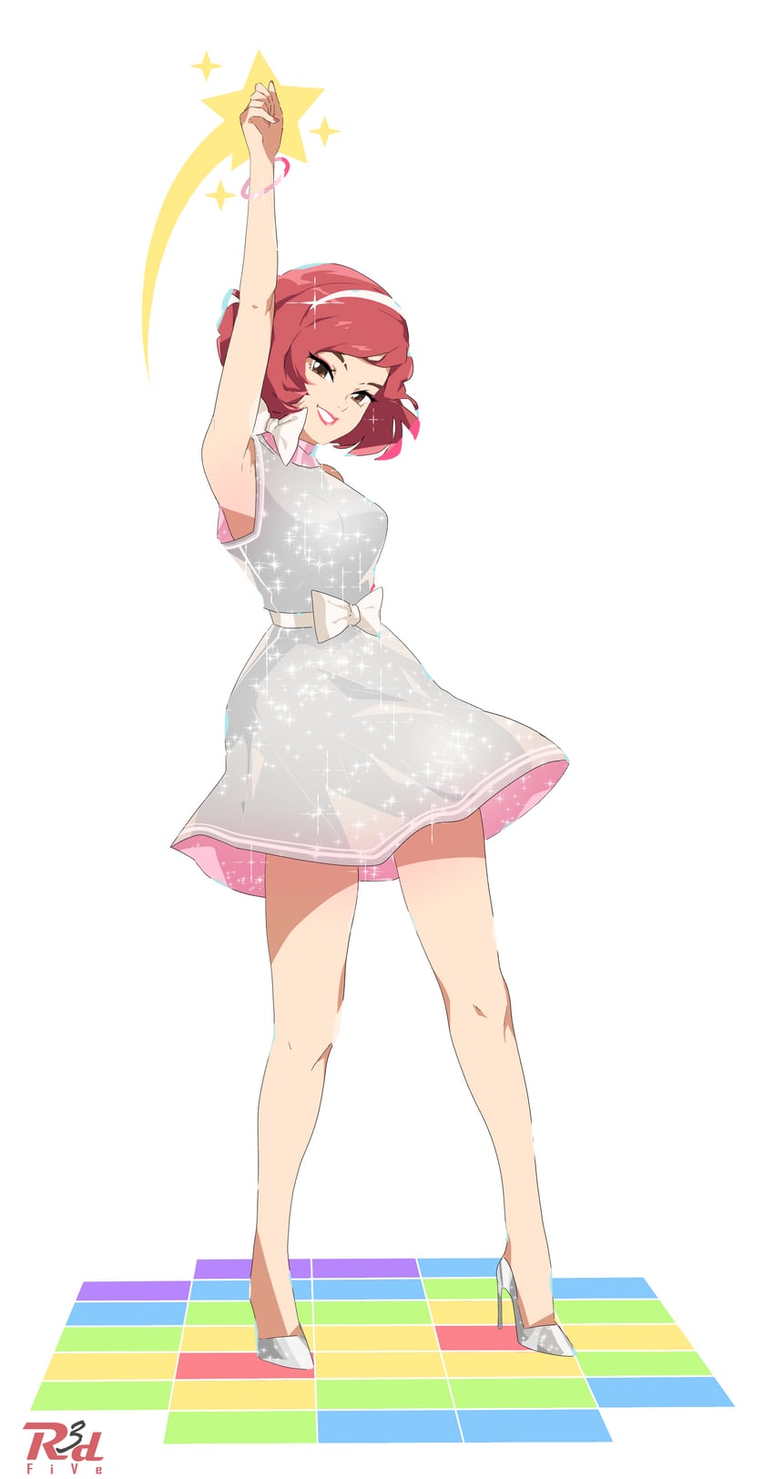 原创、sun hee (r3dfive) 1名女孩 手放在背后 举手 作者标志 作者名