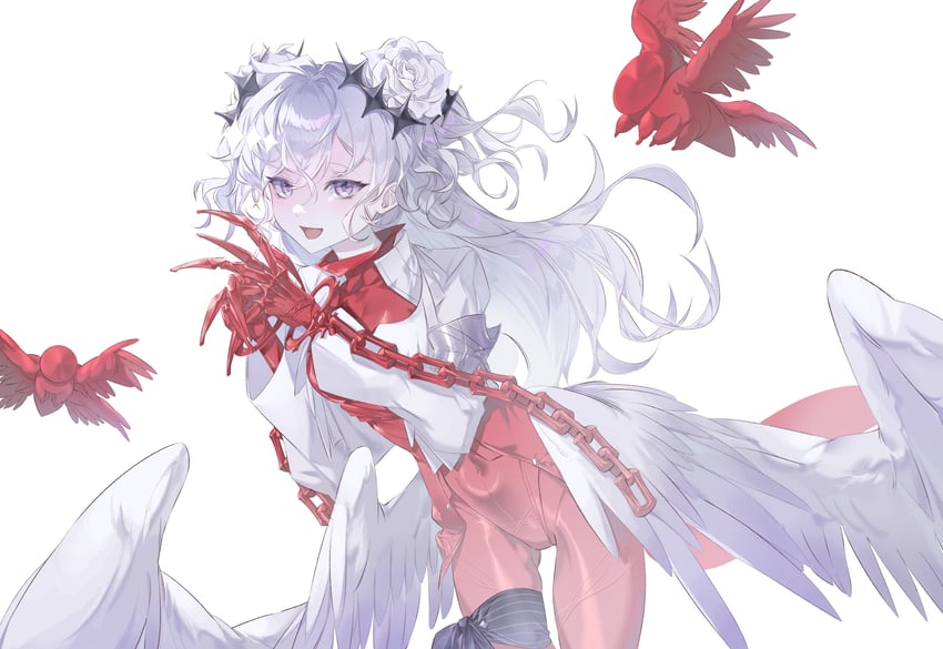 韵律源点 Arcaea、viim (arcaea) 1名女孩 鸟 紧身连体衣 锁链 羽翼